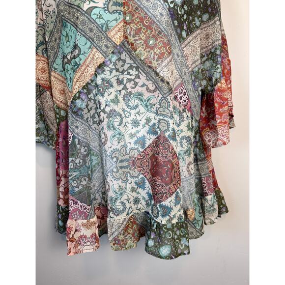 NWT Arna York Collection Patchwork Paisley Tunic Top Plus Size 22/24 Boho - Picture 4 of 9
